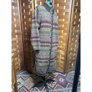 Orvis Women’s L Swiss Wool Cardigan Multicolor Vintage Cozy